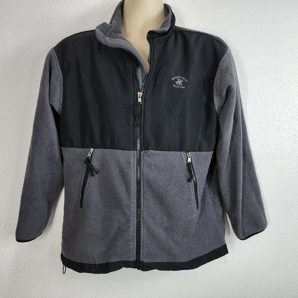 Beverly Hills‎ Polo Club Jacket Embroidered Black Zip-Up Youth Size Large 14/16 - Picture 2 of 9